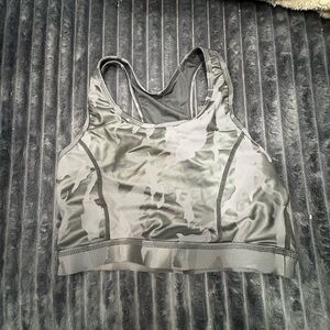 Mono B Gray Camouflage Sports Bra
